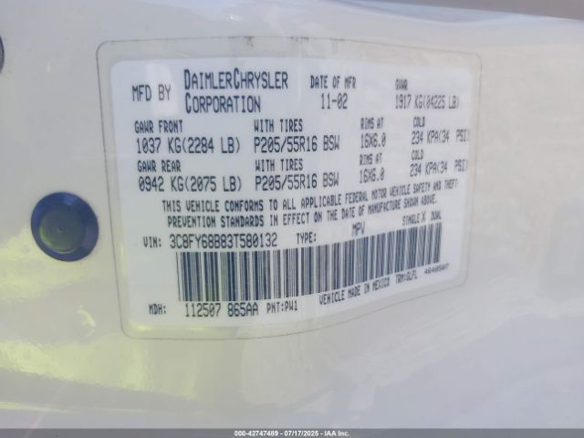 2003 CHRYSLER PT CRUISER 3C8FY68B83T580132 Photo 8