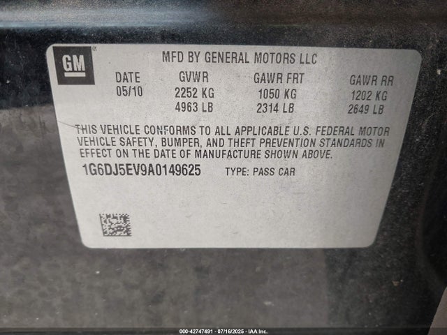 2010 CADILLAC CTS 1G6DJ5EV9A0149625 Photo 8
