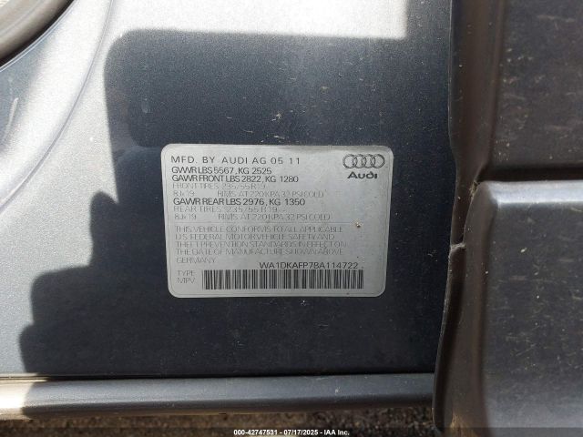 2011 AUDI Q5 WA1DKAFP7BA114722 Photo 8
