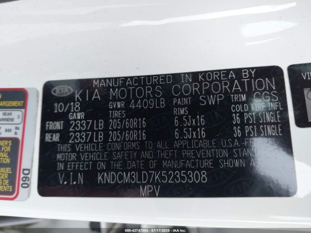 2019 KIA NIRO PLUG-IN HYBRID KNDCM3LD7K5235308 Photo 8