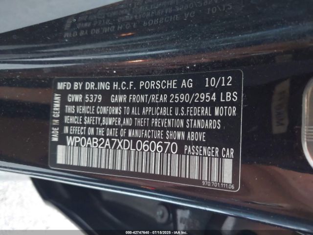 2013 PORSCHE PANAMERA WP0AB2A7XDL060670 Photo 8