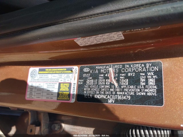 KIA gdi theta ii 2018 KNDPNCAC0J7363479 Image 9