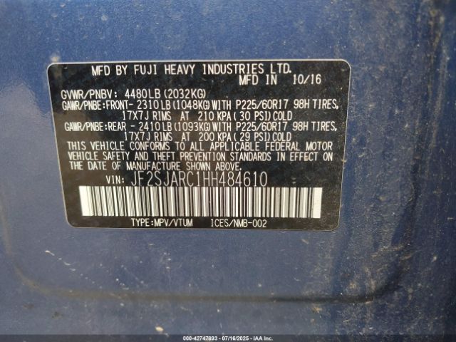2017 SUBARU FORESTER JF2SJARC1HH484610 Photo 8