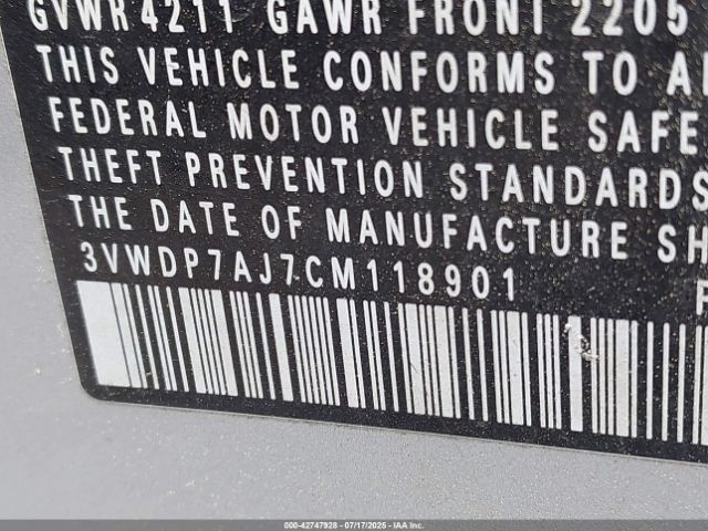 2012 VOLKSWAGEN JETTA 3VWDP7AJ7CM118901 Photo 8