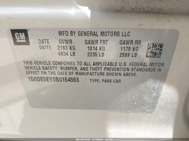 2011 CADILLAC CTS 1G6DE5EY0B0164563 Photo 8