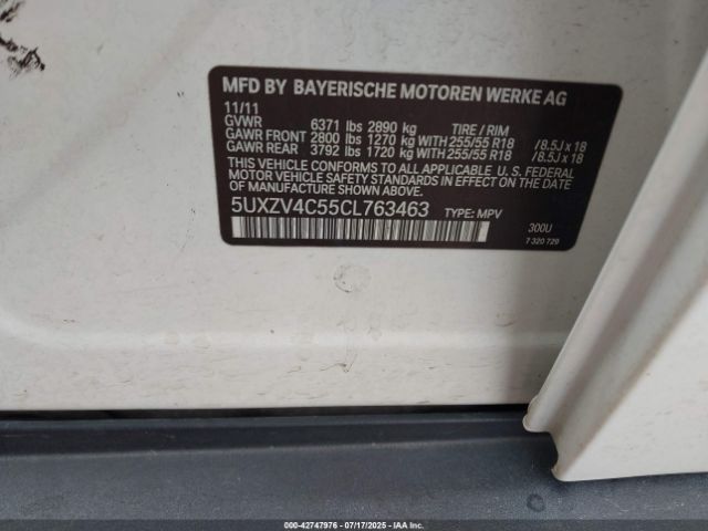 2012 BMW X5 5UXZV4C55CL763463 Photo 8