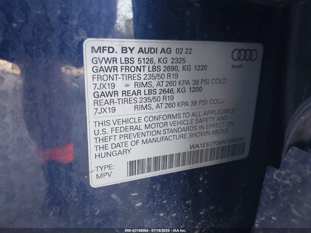2022 AUDI Q3 WA1EECF36N1090941 Photo 8