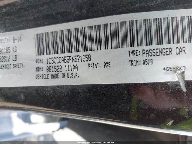 1C3CCCAB5FN571358 Chrysler 200