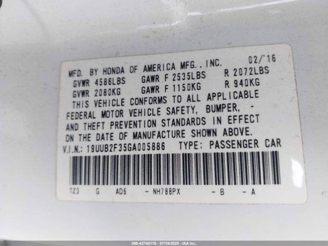 2016 ACURA TLX 19UUB2F35GA005886 Photo 8