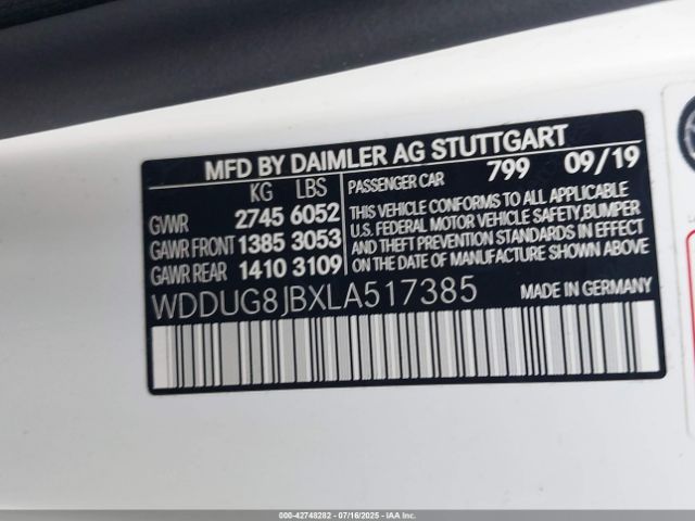 2020 MERCEDES-BENZ AMG S 63 WDDUG8JBXLA517385 Photo 8