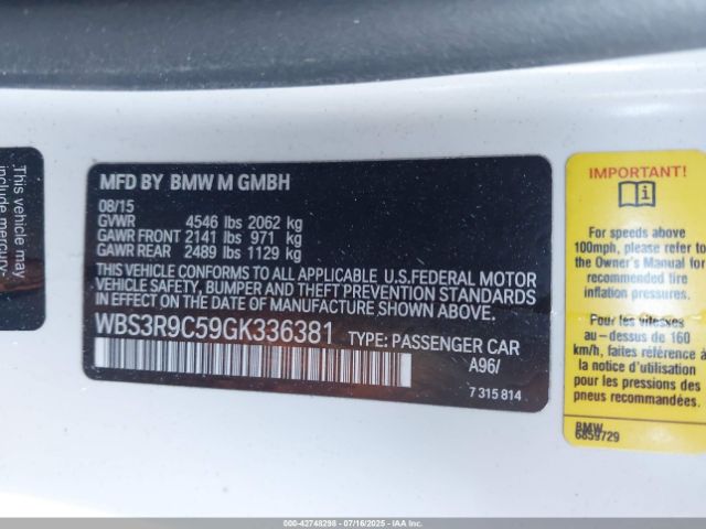 2016 BMW M4 WBS3R9C59GK336381 Photo 8
