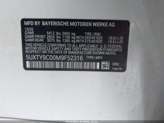 2021 BMW X3 5UXTY9C00M9F52316 Photo 8