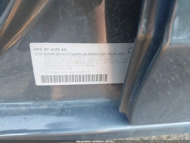 2011 AUDI A4 WAUWFAFL8BA100213 Photo 8
