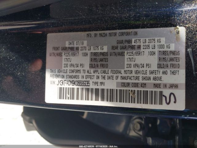 2019 MAZDA CX-5 JM3KFACM9K0668935 Photo 8