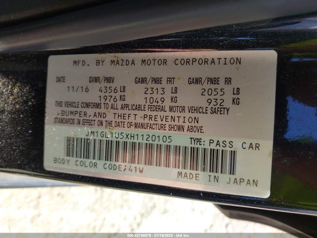 JM1GL1U5XH1120105 Mazda py
