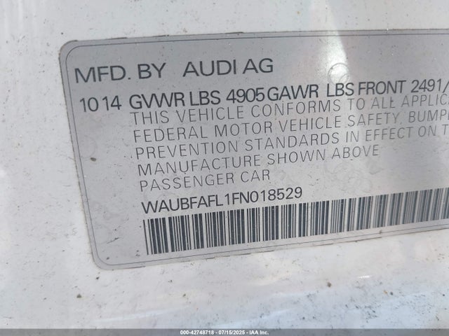 2015 AUDI A4 WAUBFAFL1FN018529 Photo 8