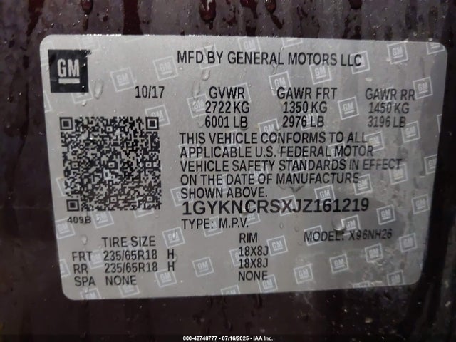 2018 CADILLAC XT5 1GYKNCRSXJZ161219 Photo 8