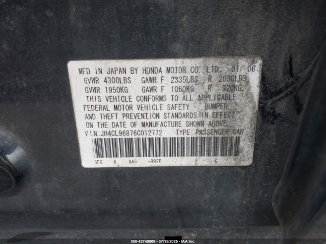 2006 ACURA TSX JH4CL96876C012772 Photo 8