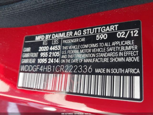 2012 MERCEDES-BENZ C 250 WDDGF4HB1CR222336 Photo 8