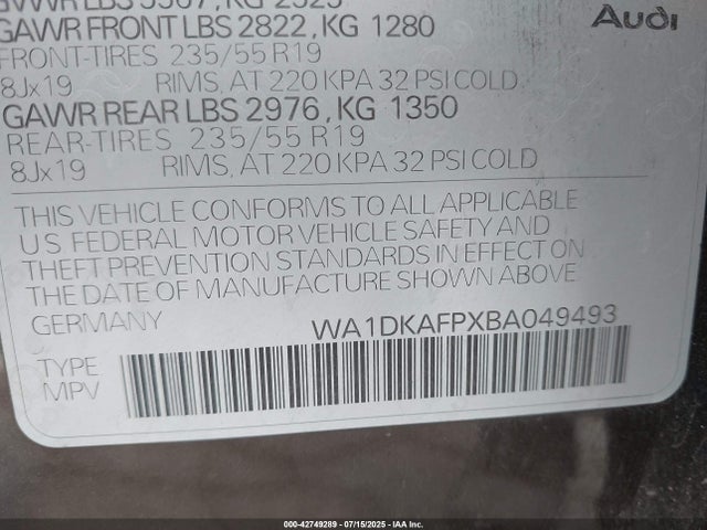 2011 AUDI Q5 WA1DKAFPXBA049493 Photo 8