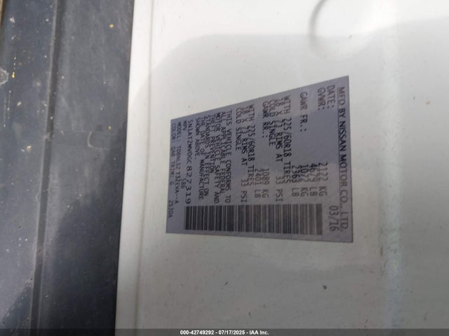5N1AT2MV0GC827319 Nissan 2016