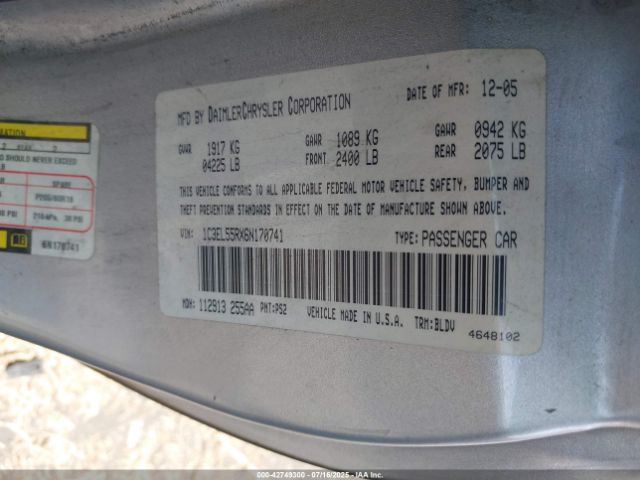 2006 CHRYSLER SEBRING 1C3EL55RX6N170741 Photo 8