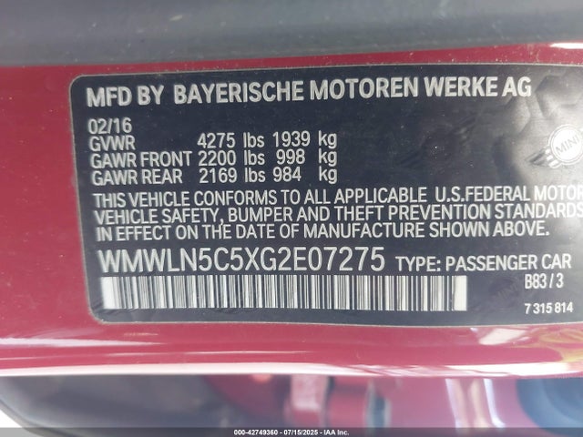 2016 MINI CLUBMAN WMWLN5C5XG2E07275 Photo 8