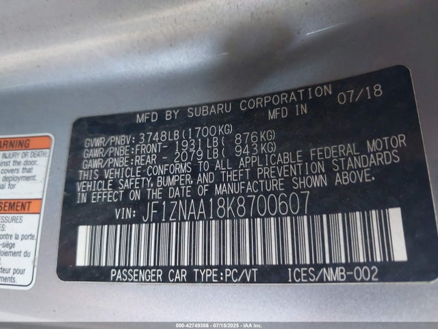 JF1ZNAA18K8700607 Toyota na