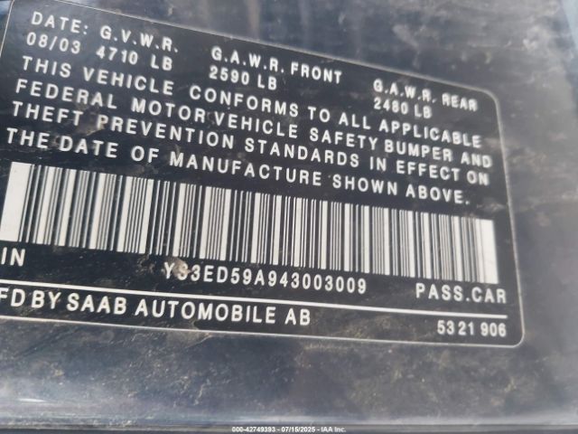 2004 SAAB 9-5 YS3ED59A943003009 Photo 8