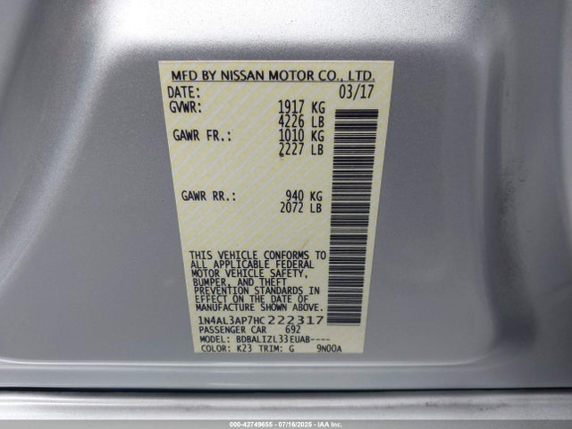 1N4AL3AP7HC222317 Nissan 2017