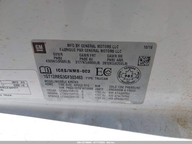 1GT12REG3GF303483 GMC l96 - flexible fuel (gas/ethanol), sfi iron