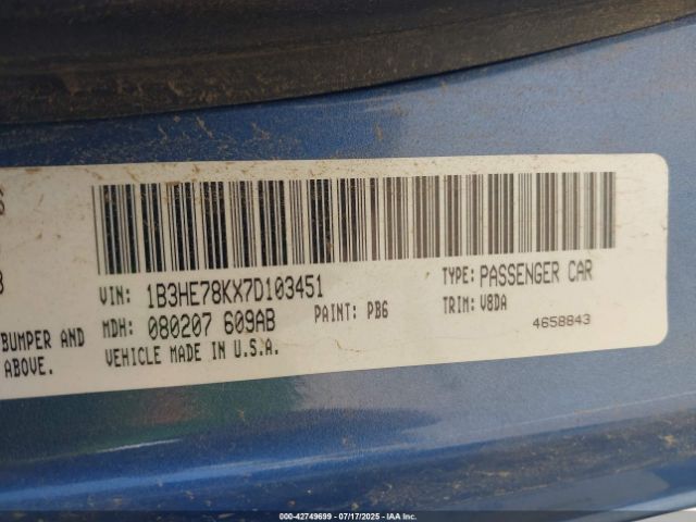 2007 DODGE CALIBER 1B3HE78KX7D103451 Photo 8