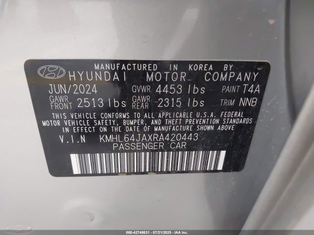 KMHL64JAXRA420443 Hyundai gdi theta iii