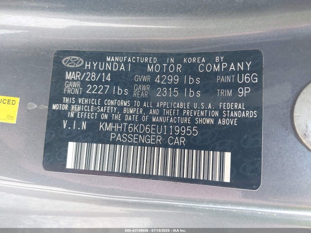 KMHHT6KD6EU119955 Hyundai dohc theta - fr