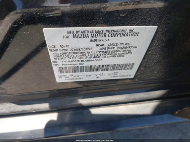 2010 MAZDA MAZDA6 1YVHZ8BH0A5M45685 Photo 8