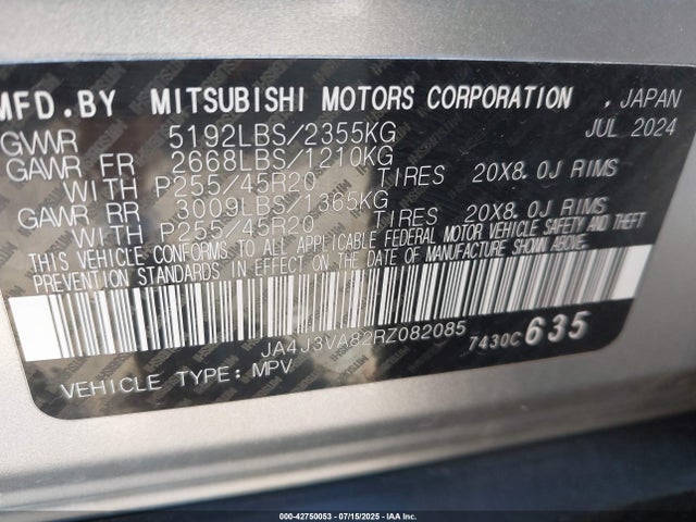 JA4J3VA82RZ082085 Mitsubishi 2024