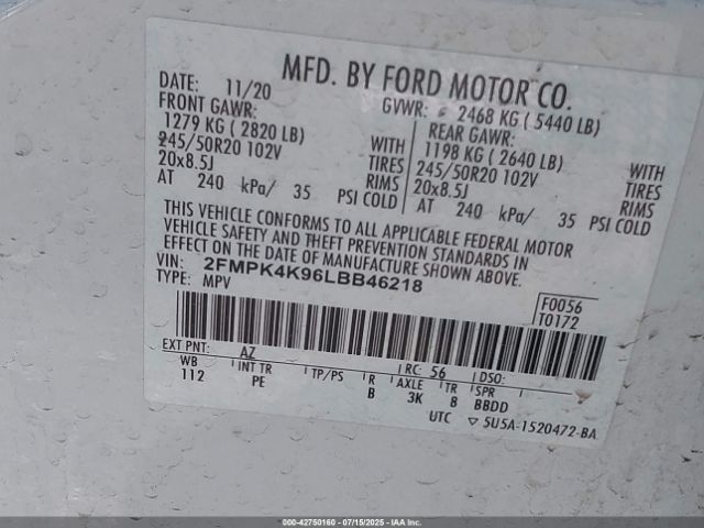 2020 FORD EDGE 2FMPK4K96LBB46218 Photo 8