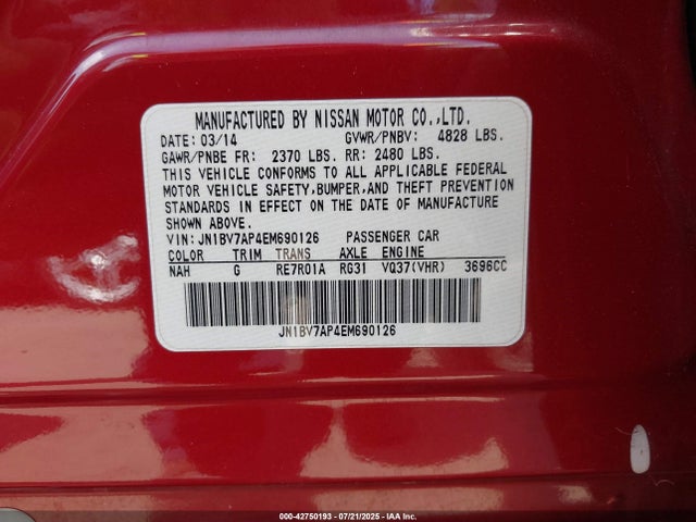 Infiniti 2014 2014 JN1BV7AP4EM690126 Image 9
