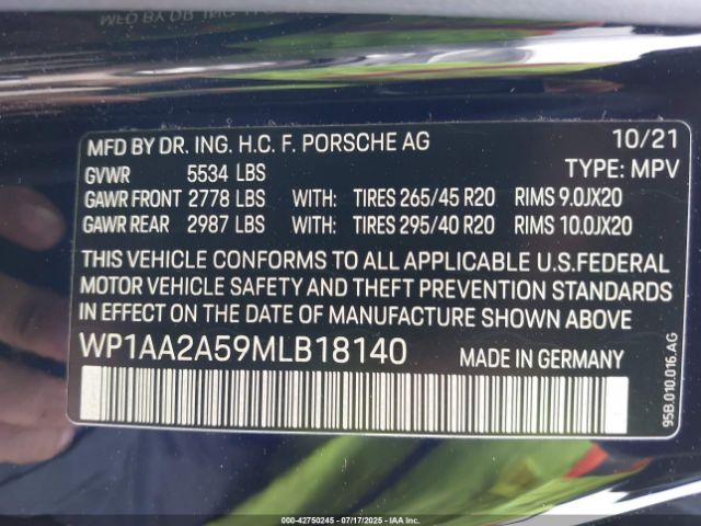 2021 PORSCHE MACAN WP1AA2A59MLB18140 Photo 8