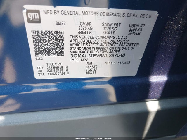 3GKALMEV6NL237548 GMC lyx