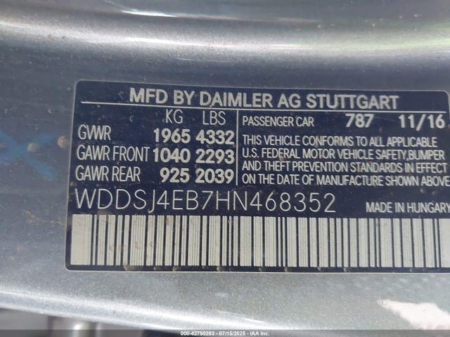 Mercedes-Benz 2017 2017 WDDSJ4EB7HN468352 Image 9