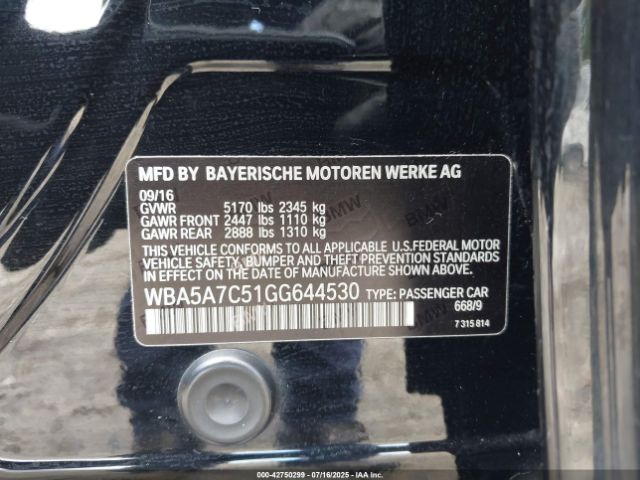 2016 BMW 528I WBA5A7C51GG644530 Photo 8