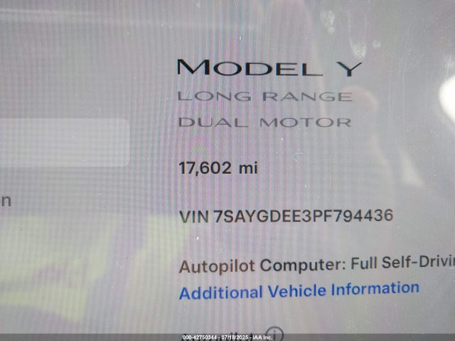 2023 TESLA MODEL Y 7SAYGDEE3PF794436 Photo 6