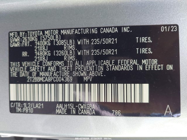 Lexus a25a-fxs, 5nm+4nm 2023 2T2BBMCA8PC004369 Image 9