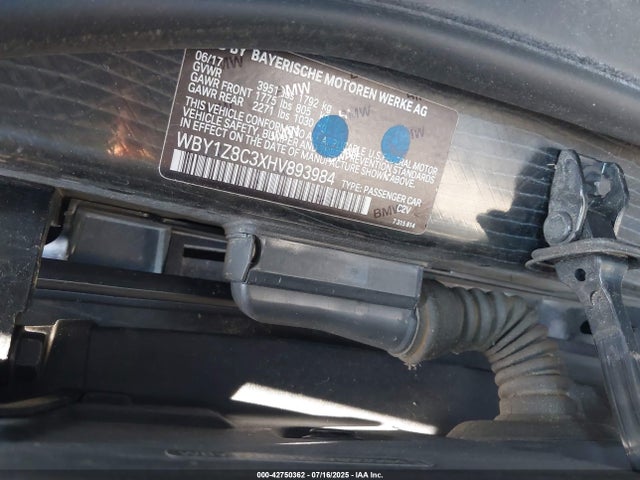 WBY1Z8C3XHV893984 BMW electric/2-cyl .gasoline