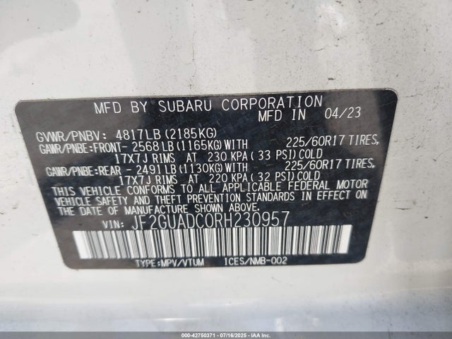 Subaru na 2024 JF2GUADC0RH230957 Image 9