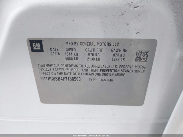 Chevrolet LUV 2015 1G1PC5SB4F7180500 Image 9