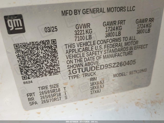 1GTUUDED9SZ260405 GMC l84