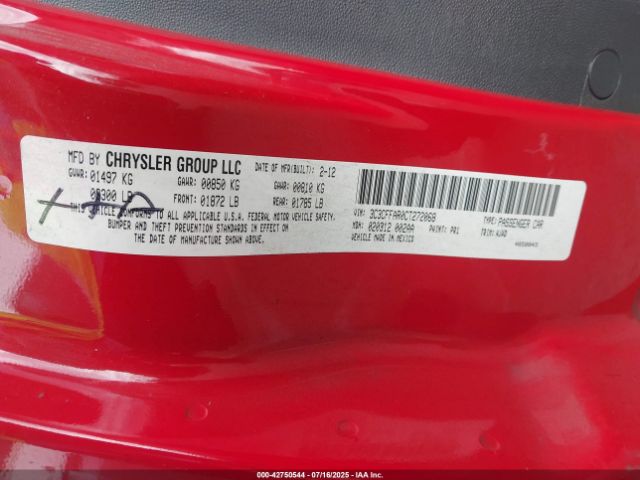 2012 FIAT 500 3C3CFFAR0CT272068 Photo 8