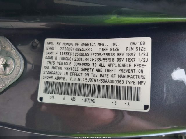 2010 ACURA RDX 5J8TB1H59AA000363 Photo 8